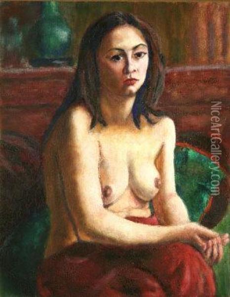 Seated Nude In An Interior Oil Painting - Roderic O'Conor