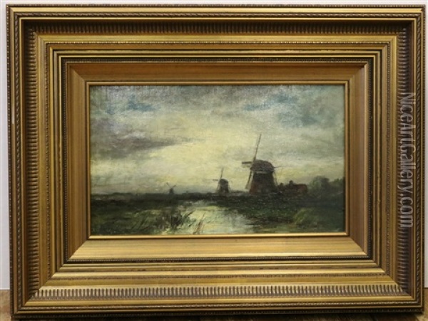 Molens In Polderlandschap Oil Painting - Willem Cornelis Rip