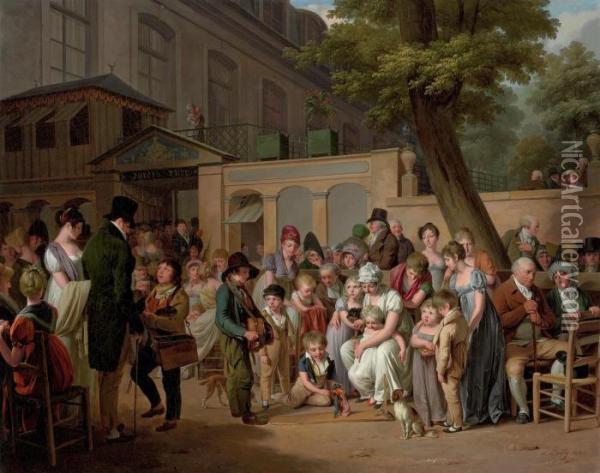 The Entrance To The Turkish Garden Cafe Oil Painting - Louis Leopold Boilly