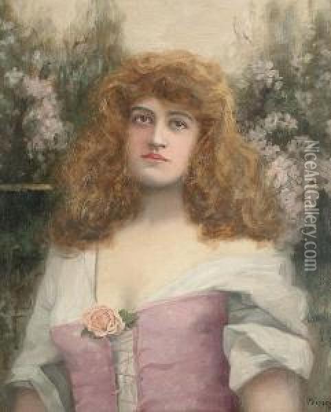 Portrait Of A Lady Oil Painting - W. Vincent