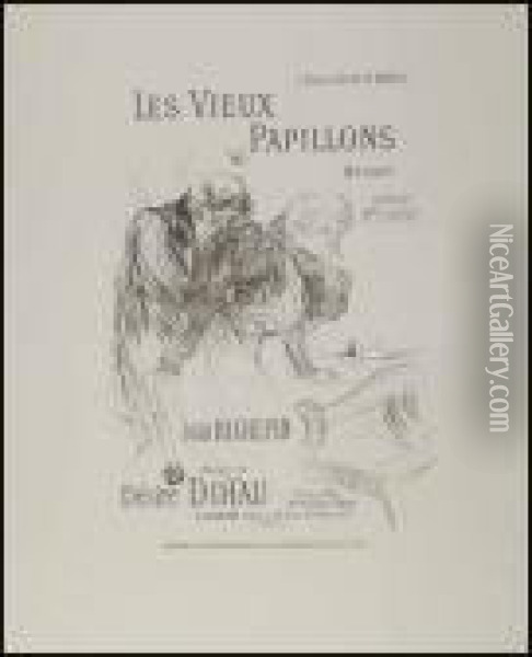 Les Vieux Papillons Oil Painting - Henri De Toulouse-Lautrec