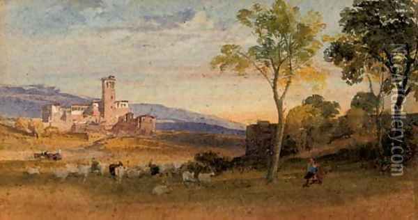 In the Roman Campagna Oil Painting - William Leighton Leitch