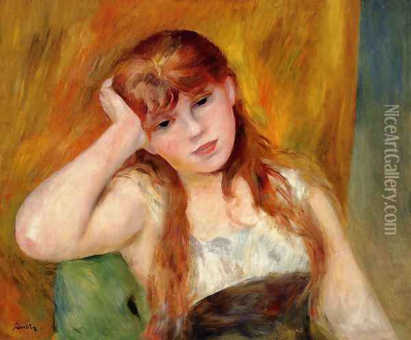 Young Blond Woman Oil Painting - Pierre Auguste Renoir