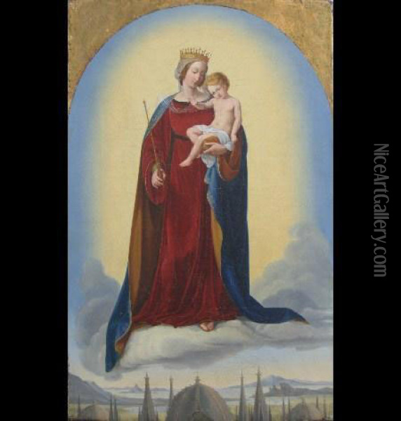 Madonna And Child Oil Painting - Franz Ittenbach