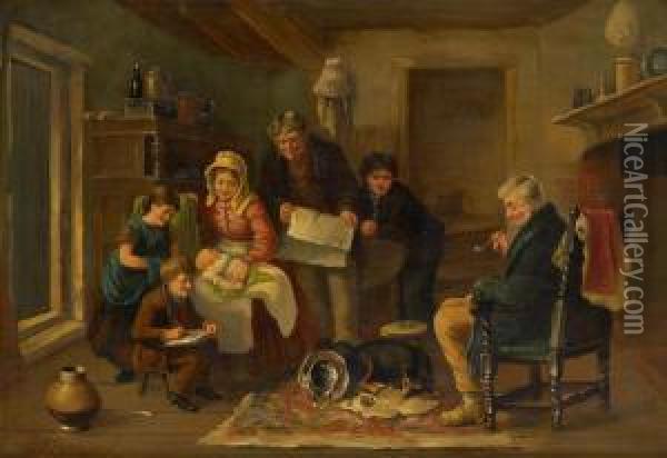 Scene Familiale Anglaise Oil Painting - John Frederick Pasmore