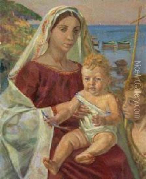 Madonna Con Bambino Oil Painting - Ruggero Focardi