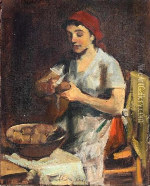 Cook Oil Painting - Adolphe Feder