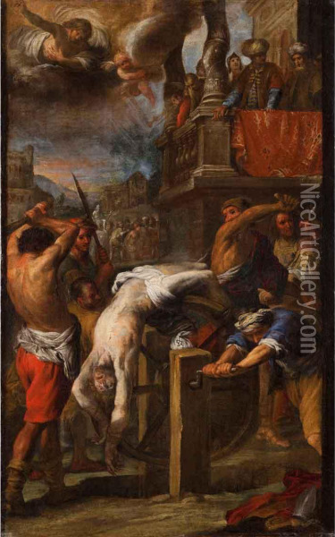 Il Supplizio Di San Clemente Oil Painting - Giovanni Battista Carlone