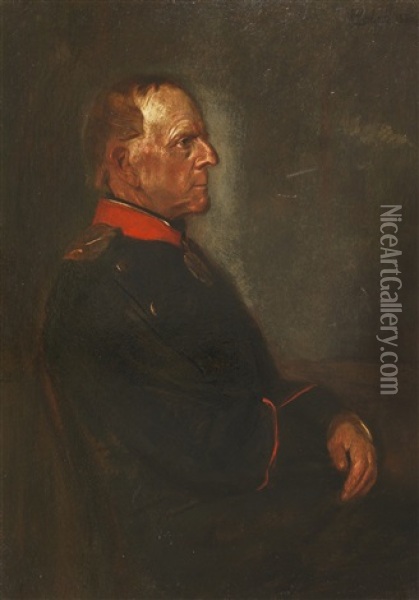 Portrat Helmut Graf Von Moltke Oil Painting - Franz Seraph von Lenbach