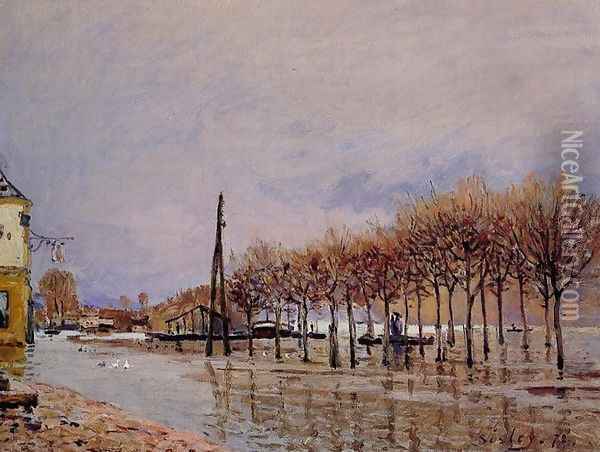 Flood at Port-Marly I Oil Painting - Alfred Sisley