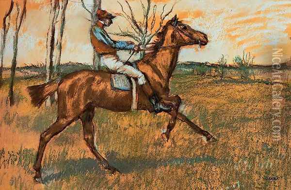 The Jockey Oil Painting - Edgar Degas