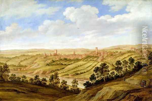 Richmond Castle Yorkshire Oil Painting - Alexander Keirincx