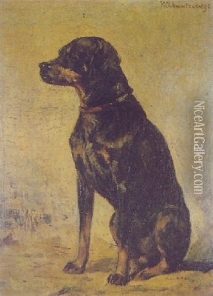 Sitzender Hund Oil Painting - Ferdinand Schmutzer