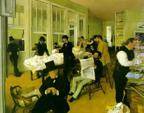 Portrait in a New Orleans Cotton Office 1873 Oil Painting - Edgar Degas