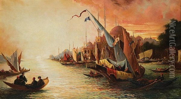 View Of The Bosphorus Oil Painting - Sylvain Depeige