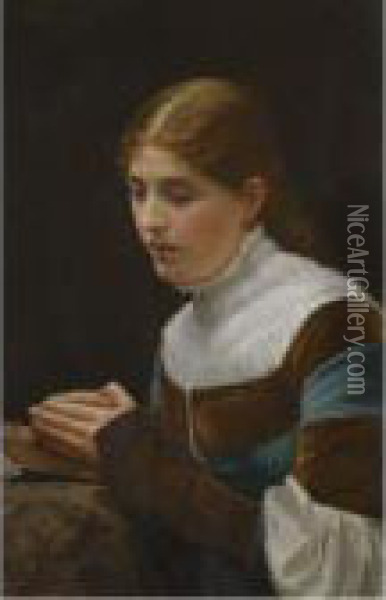 Marguerite's Prayer, Faust Act Iii, Scene I Oil Painting - John Lavery