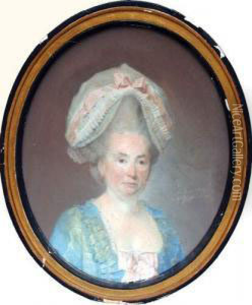 Portrait De Dame Coiffee Oil Painting - Pierre Ranson
