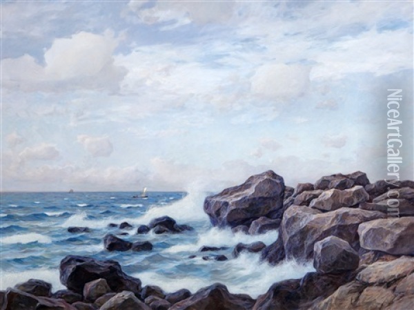 Strand Cliffs Oil Painting - Thure Sundell