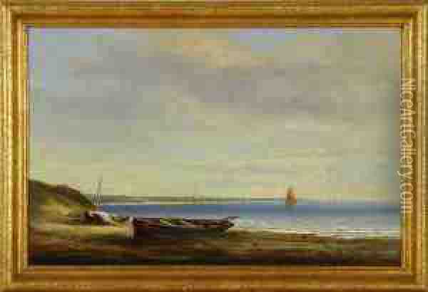 Beached Boats Oil Painting - Wesley Elbridge Webber