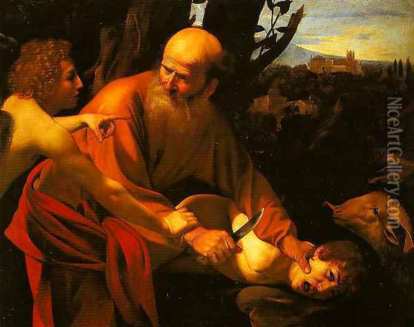 The Sarifice of Isaac Oil Painting - Michelangelo Merisi Da Caravaggio