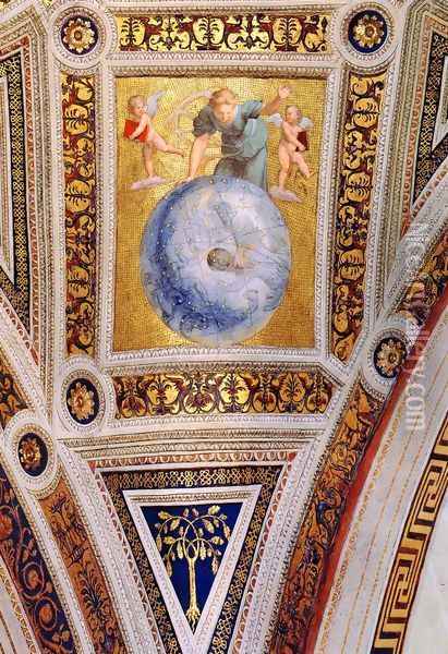 The Stanza della Segnatura Ceiling: Prime Mover [detail: 1] Oil Painting - Raphael