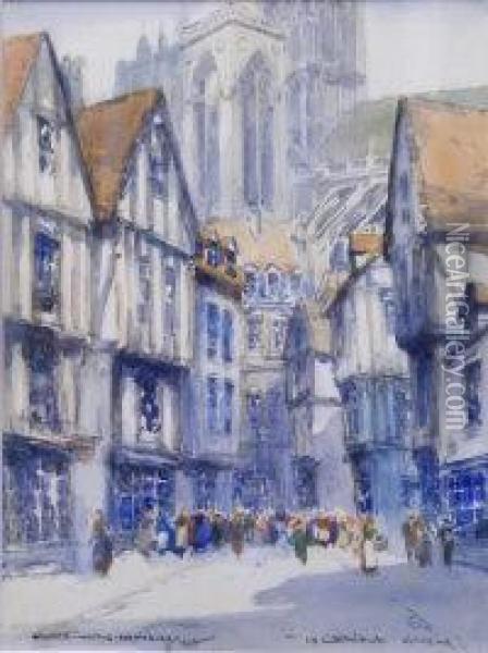 The Cathedral, Rouen Oil Painting - Victor Noble Rainbird