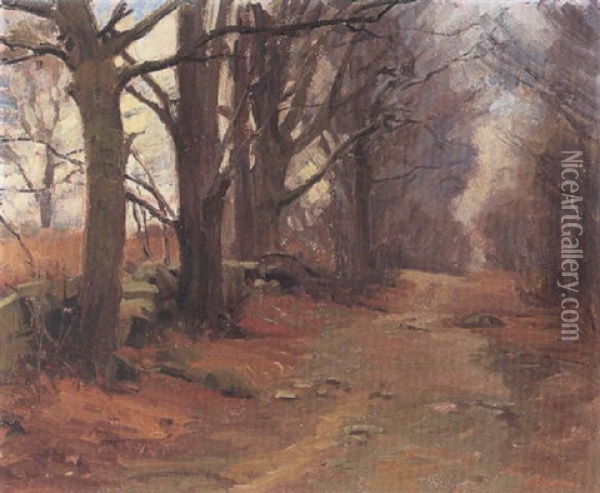 A Forest Path Oil Painting - John Frost