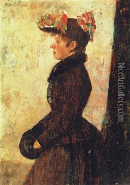 Parizsi No - Parisian Woman Oil Painting - Gusztav Magyar Mannheimer