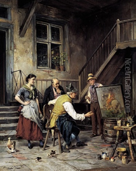 Les Critiques D'art Oil Painting - Gerard Jozef Portielje
