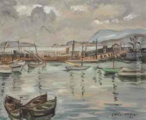 Les Barques Devant L'entree Du Port, Toulon Oil Painting - Emile-Othon Friesz