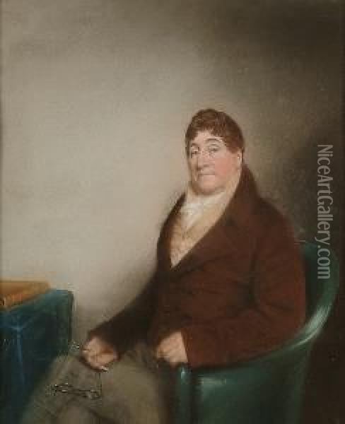 Portrait Of A Portly Gentleman Oil Painting - James Sharples