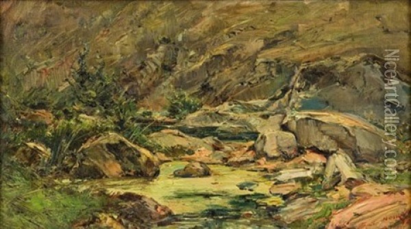 Un Grenouillot Au Perron Oil Painting - Emile Noirot