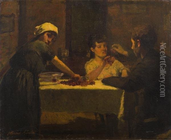 La Famiglia Oil Painting - Ottorino Bicchi