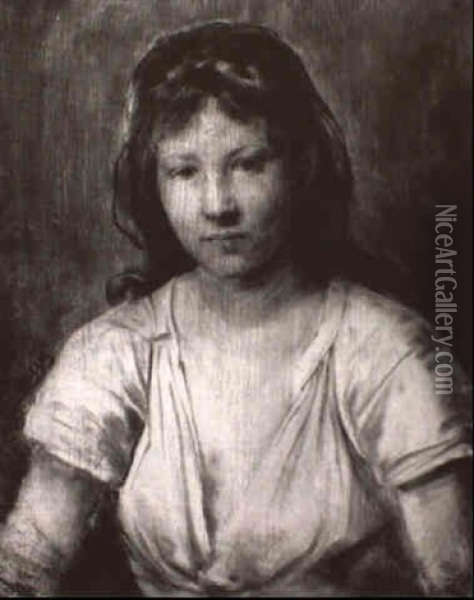 Portrait Of A Young Woman Oil Painting - Franz Von Defregger