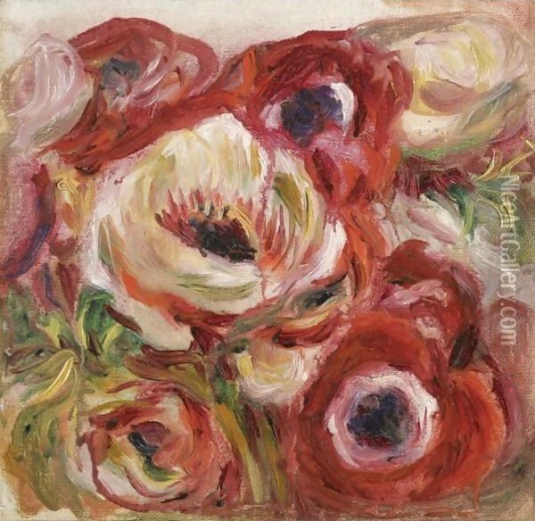 Anemones 4 Oil Painting - Pierre Auguste Renoir