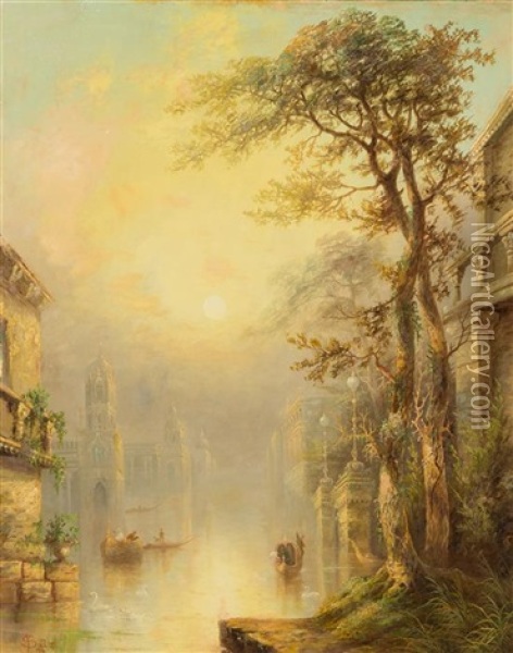 Venetian Scene, 1884 Oil Painting - James Salt
