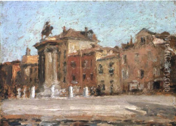 Old Houses, Venice Oil Painting - William Merritt Chase