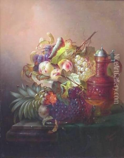 Still-life Of Fruit Oil Painting - Carl Casar Cramer