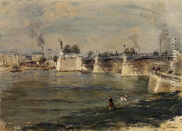 Pont De Grenelle, Paris Oil Painting - Jean Francois Raffaelli