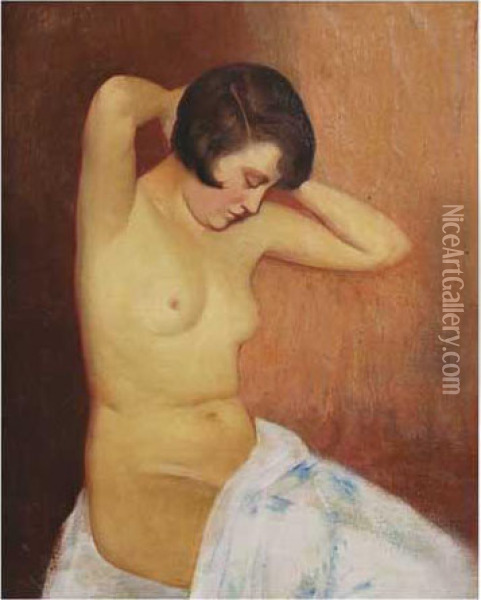 Desnudo Femenino Oil Painting - Francesco Pausas Y Coll