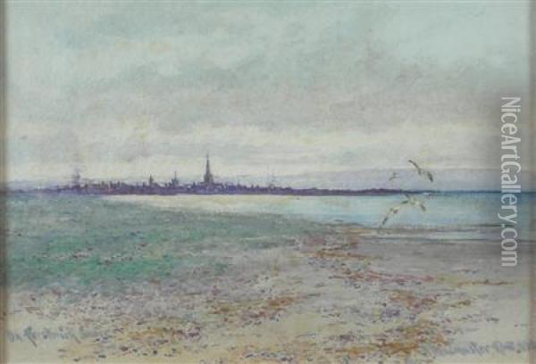 On Prestwick Shore Oil Painting - James MacMaster