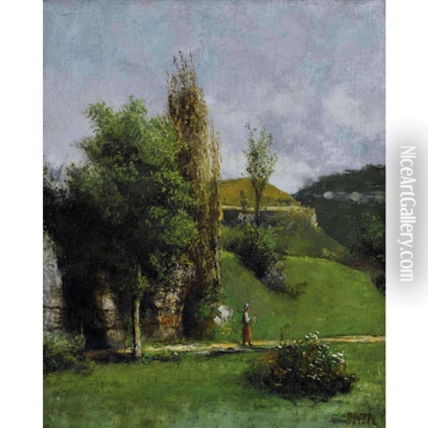 Sudliche Landschaft Mit Junger Frau Oil Painting - Cherubino Pata