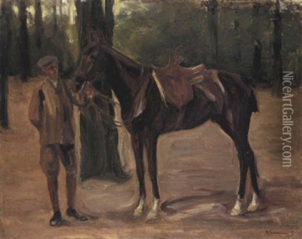Reitknecht Mit Pferd Im Park Oil Painting - Max Liebermann