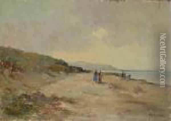 Sulla Spiaggia Oil Painting - Lidio Ajmone