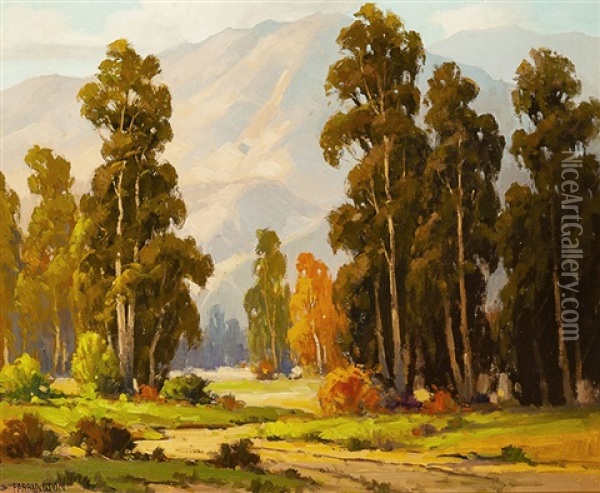 Road Through A Eucalyptus Landscape Oil Painting - Walter Farrington Moses