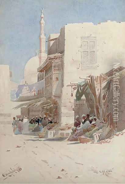 A bit of old Cairo Oil Painting - Augustus Osborne Lamplough