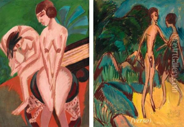 Zwei Akte Im Raum Oil Painting - Ernst Ludwig Kirchner