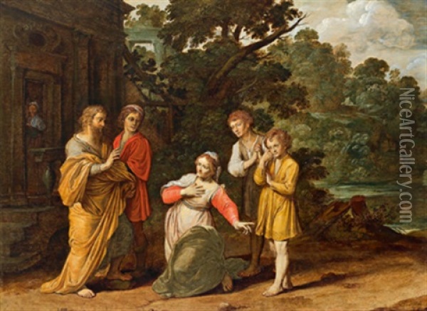 Der Prophet Elija Und Die Witwe Von Sarepta Oil Painting -  Rembrandt van Rijn