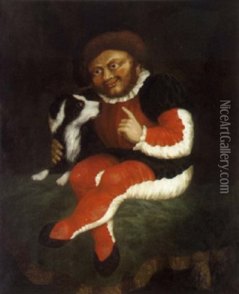 Bildnis Eines Hofzwergs Mit Seinem Hund Oil Painting - Faustino Bocchi