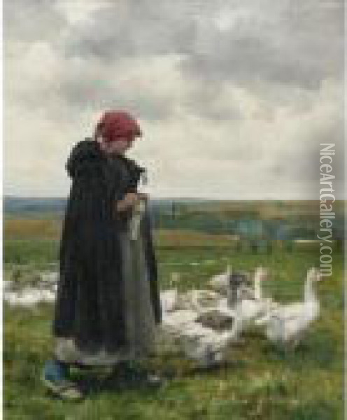The Goose Girl Oil Painting - Julien Dupre